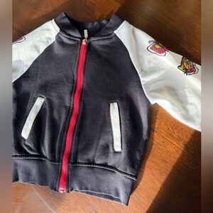 Limited Too Black & White Zip-Up Sweatshirt with Red Trim